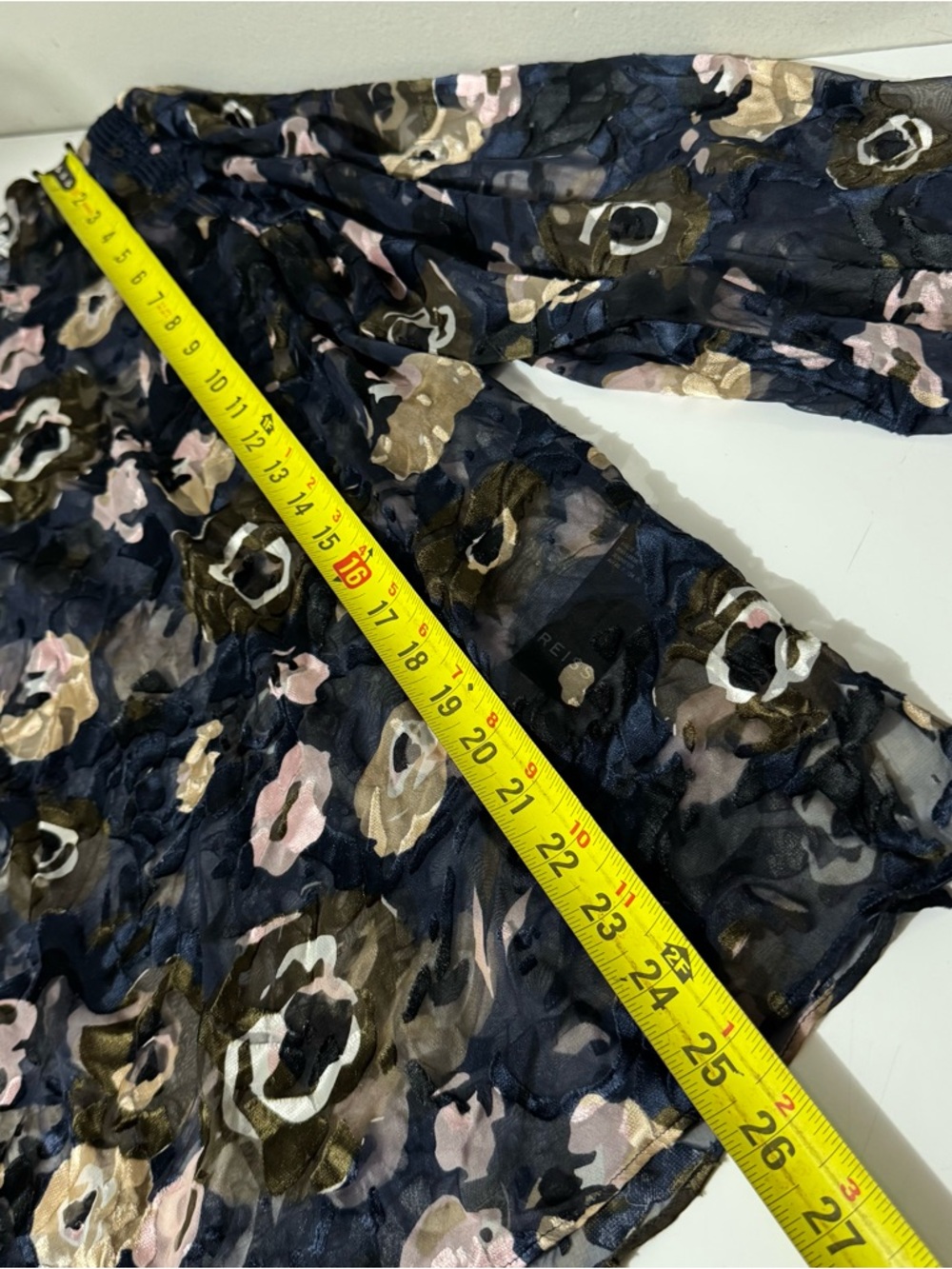 Reiss Floral Sheer Long-Sleeve Blouse in Black and Olive - Picture 7 of 7
